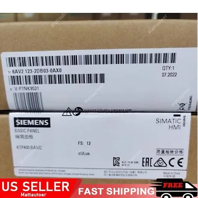 Buy New SIEMENS 6AV2123-2DB03-0AX0 6AV2 123-2DB03-0AX0 TOUCH PANEL HMI KTP400 BASIC • 229.97$