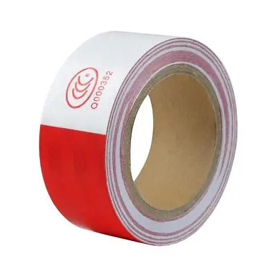 Buy High Visibility Red White Reflective Trailer Tape 2x49.2FT For Cars Trucks • 12.19$
