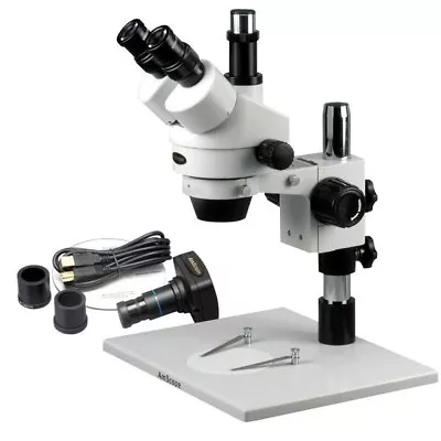 Buy AmScope 3.5X-90X Inspection Trinocular Stereo Microscope W/ 1.3MP Camera & Light • 535.99$