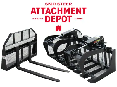 Buy 60  Root Grapple Bucket And 42  Long Pallet Forks Attachment Combo Quick Attach • 1,999.99$