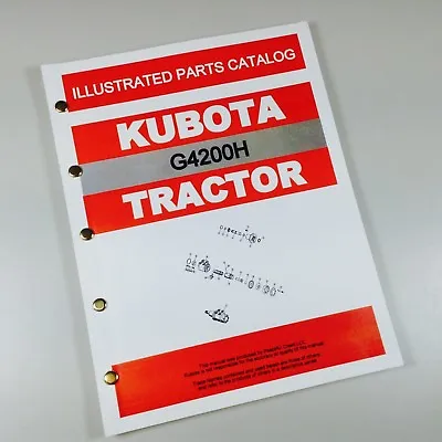 Buy Kubota G4200H Tractor Parts Manual Catalog Garden Lawn Mower Exploded Views Book • 24.97$