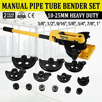 Buy Pipe Bender Manual Bench Bending Machine 3/8 -1  Tube Bender Set With 7 Dies • 115.90$