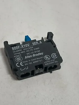 Buy Allen Bradley 800f-x10v Contact Block Low Voltage 1 No Latch Mounting Ser A Nnb • 14.99$