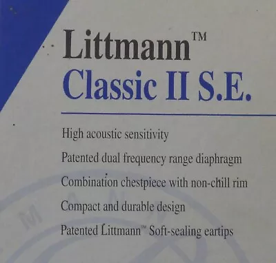 Buy 3M Littmann Classic Ll SE Stethoscope.  New, Open Box Good Condition • 45$