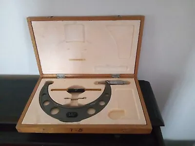 Buy Mitutoyo 103-222 Outside Micrometer, 7-8  Range, .0001  In Original Wood Box • 99$
