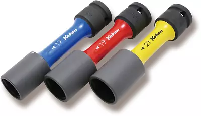 Buy Koken 3 Pce Wheel Lug Nut Impact Socket Set 1/2  Dr 14201M 110mm Long 17 19 21mm • 109.99$
