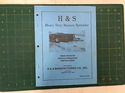 Buy Oem H & S Operators Manual And Parts List 180 220 Heavy Duty Manure Spreader • 7.95$