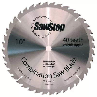 Buy SawStop 10 In. Carbide-Tipped 40T Combination Table Saw Blade CNS07148 New • 49.99$