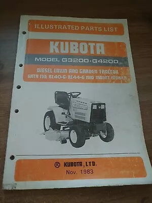 Buy Kubota G3200 G4200 Tractor  & Mower Original Parts Catalog Manual 1983 • 51.53$