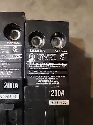 Buy Siemens QNRH 200A 240VAC 2-Pole Circuit Breaker  QN • 49.99$