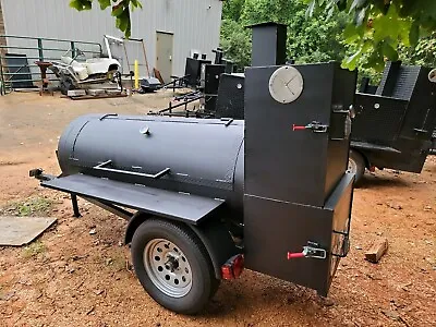 Buy 200 Gallon Custom BBQ Pitmaster Smoker Charcoal Grill Trailer Business Catering • 3,999$