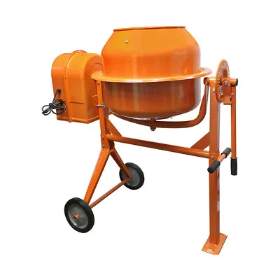 Buy 3-1/2 Cubic Ft. Portable Electric Steel Cement Mixer Machine 1/3HP Mixing Mortar • 505.77$