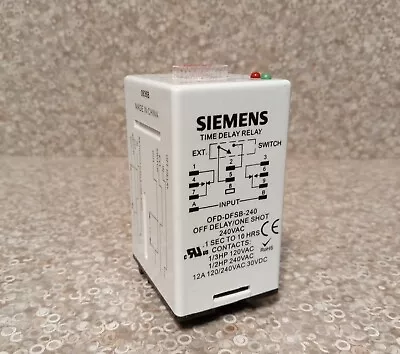 Buy SIEMENS TIME DELAY RELAY OFD-DFSB-240 0.1s To 10h Time Range 12A 240VAC  • 19$