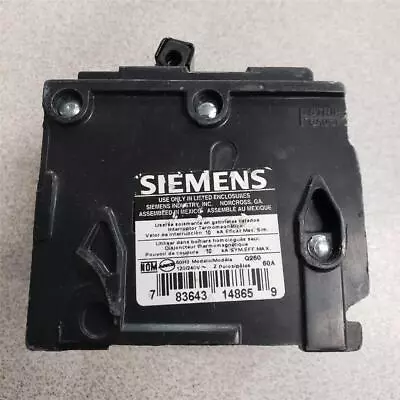 Buy = Siemens Q260 Circuit Breaker 60A 2-Poles 120/240V 60Hz • 17.99$