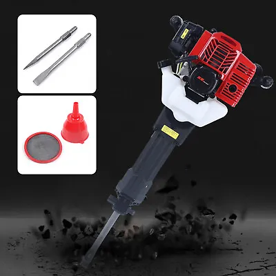 Buy 52cc Gas Powered Demolition Concrete Breaker Drill Jack Hammer With 2 Chisels • 265$