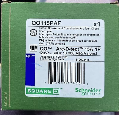 Buy Square D QO115PAF Circuit Breaker Schneider Electric.  New In Box • 24.99$