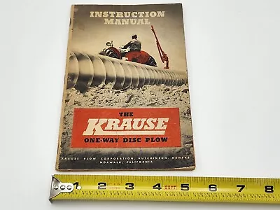 Buy Vintage The Krause One-Way Disc Plow Instruction Manual Booklet • 14.99$