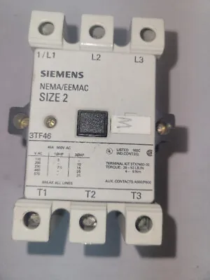 Buy Siemens Size 2 3-pole 45 Amp 600 Vac 120vac Coil Starter 3tf46 • 29$