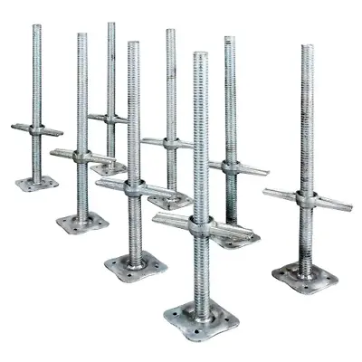 Buy 24  Scaffolding Leveling Jack Steel Plate Base Adjustable Screw 8 Pack MetalTech • 183.78$