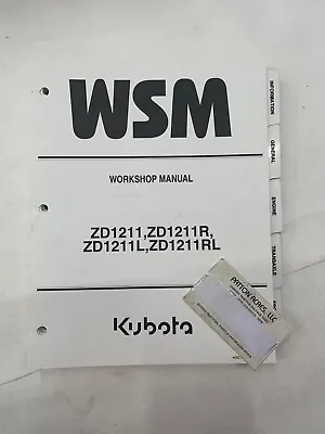 Buy Work Shop Manual For Kubota Mower Model ZD1211 ZD1211R ZD1211L ZD1211RL • 55$