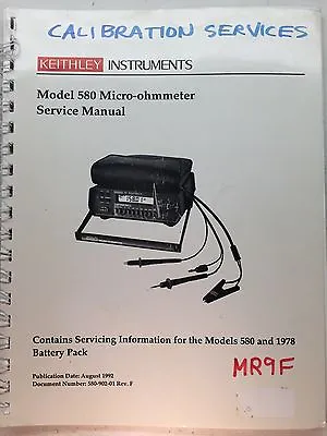 Buy Keithley 580 Micro-ohmmeter Service Manual W/Schematics P/N 580-902-01 Rev.F • 34.99$