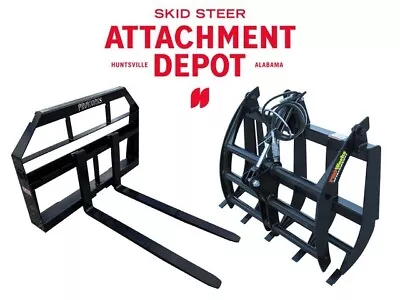 Buy 48  Root Rake Clam Grapple And 42  Long Pallet Forks Attachment ComboQuickAttach • 1,899.99$