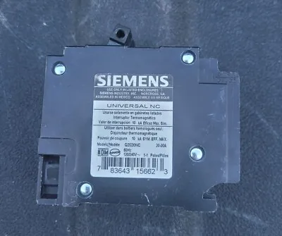 Buy Siemens Q2020NC 20/20 Amp, 2 Single-Pole, 120/240V 60 Hz Circuit Breaker, NEW!!! • 21$