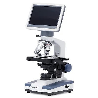 Buy Amscope 40X-1000X Binocular LED Compound Microscope + 7  Digital Display Camera • 509.99$