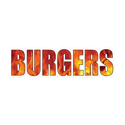Buy Food Truck Decals Burgers Style B Restaurant & Food Concession Sign White • 11.99$