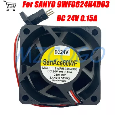Buy 3-Pin A90L-0001-0508 For SANYO 9WF0624H4D03 Cooling Fan DC 24V 0.15A 6025 6CM • 19.11$