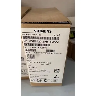 Buy New Siemens MICROMASTER420 Without Filter 6SE6420-2AB11-2AA1 6SE6 420-2AB11-2AA1 • 330.62$