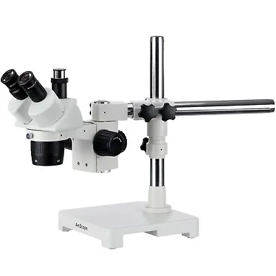 Buy AmScope 20X-40X-80X Trinocular Stereo Microscope On Single Arm Boom Stand • 365.99$