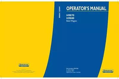 Buy New Holland H9870, H9880 Bale Wagon Operators Manual PDF/USB • 47$