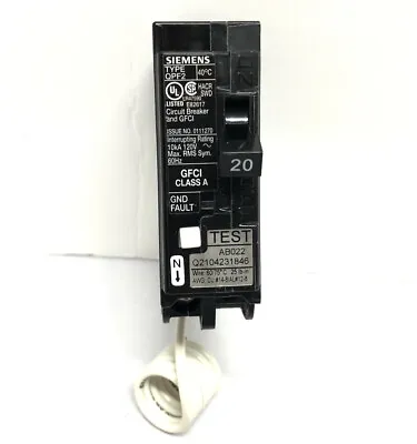 Buy Siemens 20 A  Single Pole GFCI Class A Circuit Breaker • 45.99$