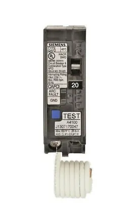 Buy Siemens QA120AFC 20A Combination-Type Arc Fault Circuit Interrupter • 41.99$