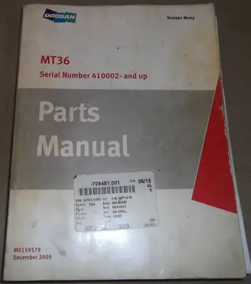 Buy Doosan Moxy Mt36 Dump Truck Parts Manual Book Catalog S/n 410002-up • 89.99$