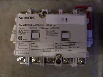 Buy Siemens Lighting Contactor CLMOC05 30 Amp 480 Volt 3 Ph • 203.40$