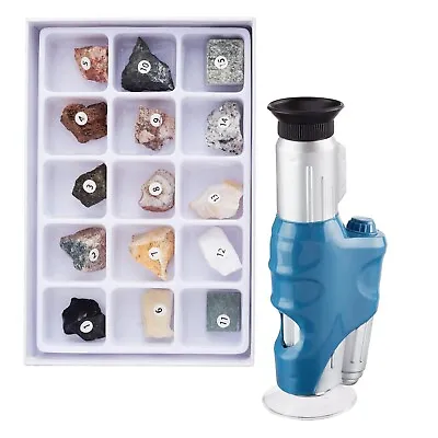 Buy IQCrew Kids 20X-60X Handheld Microscope W/ Slides And Rock Collection • 35.99$