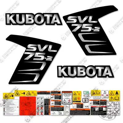Buy Fits Kubota SVL 75-2 CUSTOM BLACK Decal Kit Skid Steer  - 7 YEAR 3M VINYL! • 159.95$