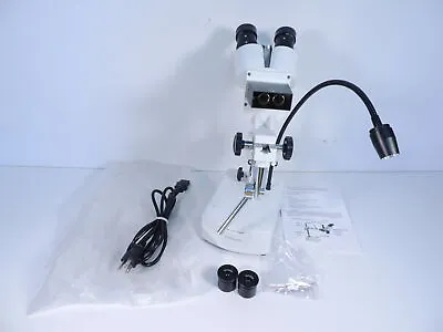 Buy AmScope 10X-20X LED Binocular Stereo Microscope Boom Arm + LED Gooseneck SE400 • 161.49$