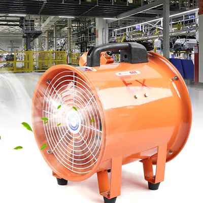 Buy 10in Explosion-proof Axial Fan Cylinder Pipe Spray Booth Paint Fumes Exhaust Fan • 137.51$
