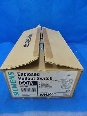 Buy Box Of 5 NIB Siemens WN2060 60A Enclosed Switch + 1 Year Warranty • 99.99$