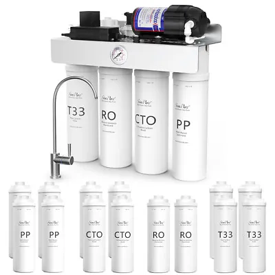 Buy T1-400GPD UV Reverse Osmosis Tankless RO Drinking Water Filter System+14 Filters • 489.99$