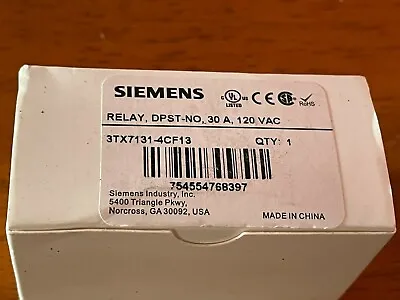 Buy Siemens 3TX7131-4CF13 Basic Plug In Enclosed Power Relay - NEW • 19$