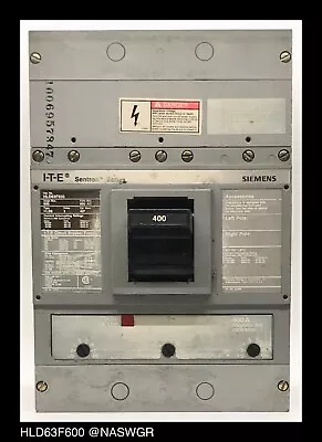 Buy Siemens HLD63F600 Molded Case Circuit Breaker ~ 400 Amp - Tested/1 Year Warranty • 635$