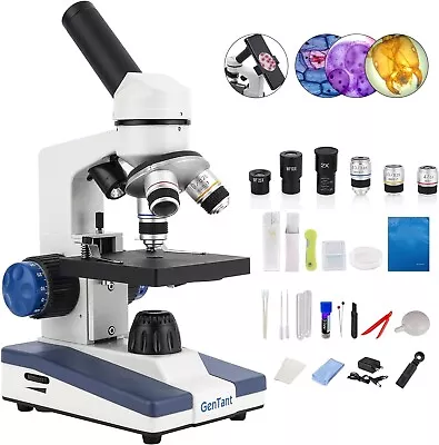 Buy Compound Monocular Microscope For Kids Students, 40X-2000X Microscope • 69.99$