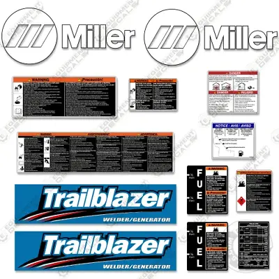 Buy Fits Miller Trailblazer Decal Kit Generator Welder Replacement Stickers  • 74.95$