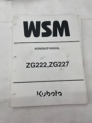 Buy Workshop Manual For Kubota Zero Turn Mower Models ZG222 And ZG227 • 50$