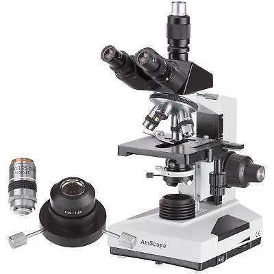 Buy AmScope 40X-2000X Trinocular Compound Darkfield Microscope With Oil Condenser • 899.99$