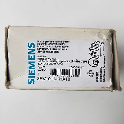 Buy Siemens 3rv1011-1ha10 Cir Breaker For Motor Protection 3p 8a 50ka / 690v • 95.11$